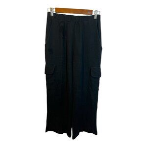 Eye Of The Needle Boutique Black Cargo Pants Medium 100% Cotton Made In Italy